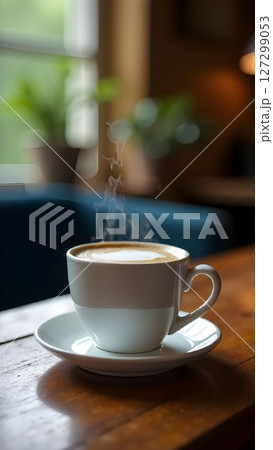 A mug of fragrant espresso in a cafe will energize you for the whole day 127299053