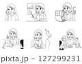 シンプルな働く女性のイラスト 127299231