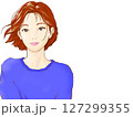 笑顔の女の子（右の余白） 127299355