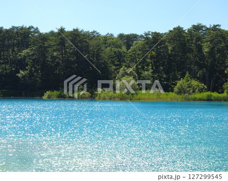 神秘的に光り輝く五色沼 127299545