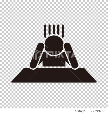 Pictogram icon of a person holding his head 127299788