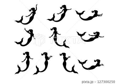 Cute Mermaid Silhouette Set 127300250