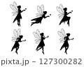 Cute Fairy And Butterfly Silhouette Cute Fairy And Butterfly Silhouette 127300282
