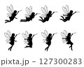 Cute Fairy Silhouette Illustration Cute Fairy Silhouette Illustration 127300283
