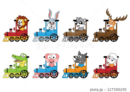 Animal Cartoon Ride Train Set Animal Cartoon Ride Train Set 127300295