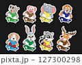 Animal Cartoon With Skateboard Animal Cartoon With Skateboard 127300298