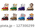 Cute Animal Cartoon Ride Train Cute Animal Cartoon Ride Train 127300299
