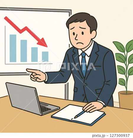 業績不振でショックを受けるビジネスマン 127300937
