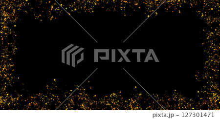 キラキラのフレーム（黒背景） 127301471