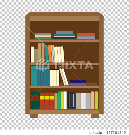 Illustration of a bookshelf with books Illustration of a bookshelf with books 127301846