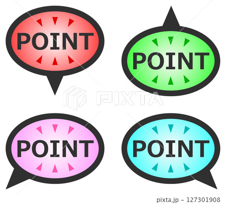 重要な部分や注目する場所を説明するアイコンのイラスト 127301908
