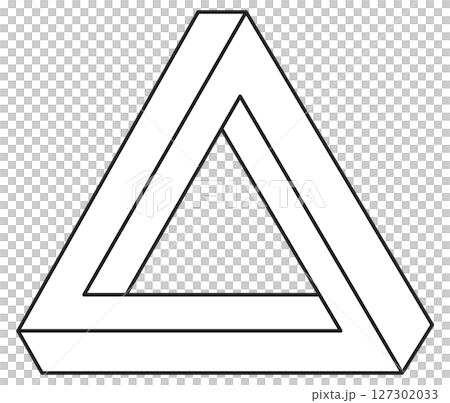 心理敵に目の錯覚で遠近感が狂う図形のイラスト 心理敵に目の錯覚で遠近感が狂う図形のイラスト 127302033