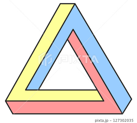 心理敵に目の錯覚で遠近感が狂う図形のイラスト 心理敵に目の錯覚で遠近感が狂う図形のイラスト 127302035