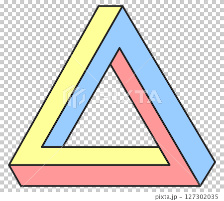 心理敵に目の錯覚で遠近感が狂う図形のイラスト 心理敵に目の錯覚で遠近感が狂う図形のイラスト 127302035