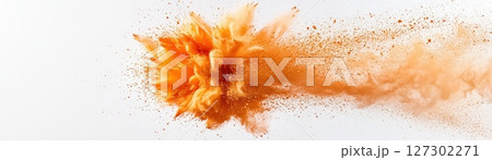 Biimzz Neon Orange Powder Burst Vibrant Explosion in Mid Motion 127302271