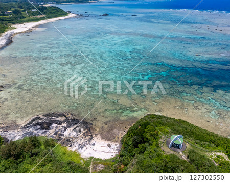 奄美大島　あやまる岬　ドローン空撮 127302550