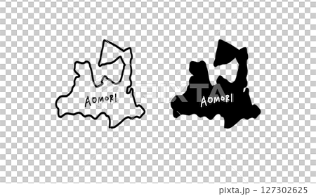 簡單的青森縣地圖手繪向量插圖2 127302625