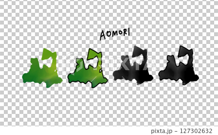 水彩で塗られた青森県の地図の手書きベクターイラスト 水彩で塗られた青森県の地図の手書きベクターイラスト 127302632