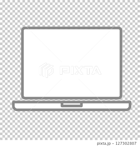 シンプルなノートパソコンのアイコンイラスト 127302807