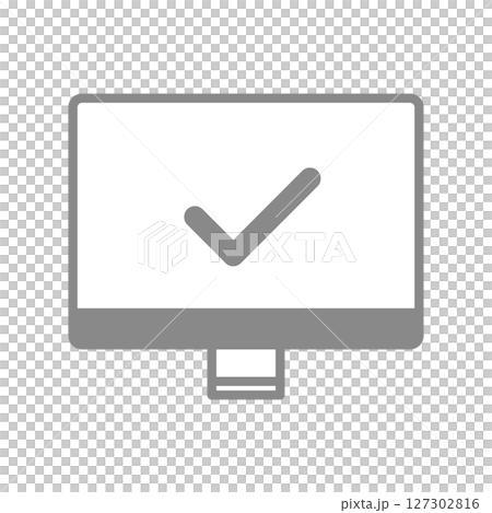Desktop computer icon with a check mark 127302816