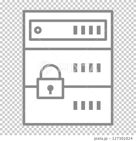 セキュリティマークがついたサーバーのアイコン 127302824