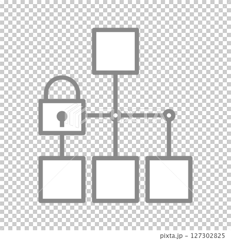 鍵付きのシンプルな樹形図のアイコン 127302825
