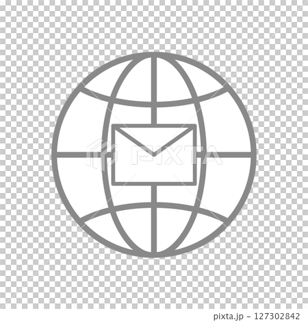 Simple globe icon with email displayed_1 127302842