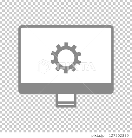 歯車マークが表示されたデスクトップパソコンのアイコン 127302859