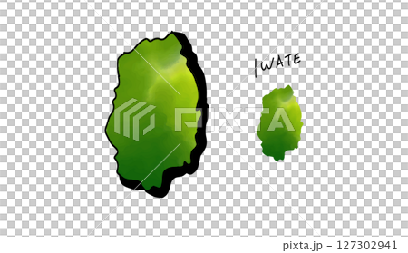 以綠色水彩繪製的岩手縣手繪地圖的向量插圖 以綠色水彩繪製的岩手縣手繪地圖的向量插圖 127302941