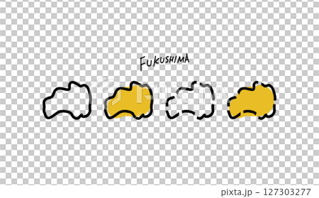 福島縣地圖的流行手繪向量插圖 127303277