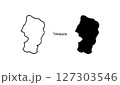 シンプルな山形県の地図の手書きベクターイラスト 127303546