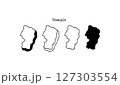 立体的な山形県の地図の手書きベクターイラスト 127303554