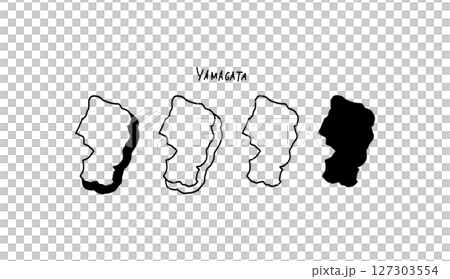 Hand-drawn vector illustration of a three-dimensional map of Yamagata prefecture Hand-drawn vector illustration of a three-dimensional map of Yamagata prefecture 127303554