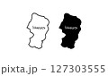 シンプルな山形県の地図の手書きベクターイラスト2 127303555