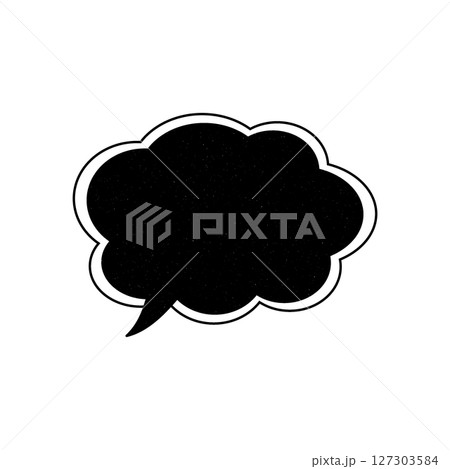 かすれたシンプルな雲形吹き出し_左向き単品 127303584