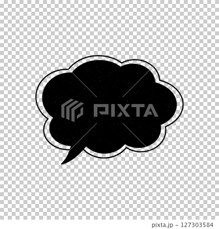 かすれたシンプルな雲形吹き出し_左向き単品 127303584