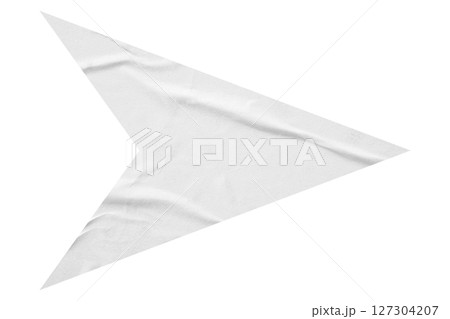 White crumpled paper arrow isolated on transparent background White crumpled paper arrow isolated on transparent background 127304207