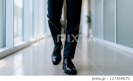 足元だけを写した歩くビジネスマン 足元だけを写した歩くビジネスマン 127304670