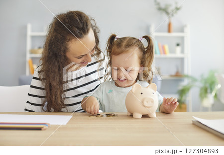 Happy educational pastime, counting, developing maths creativity skill in kid, babysitter, mother Happy educational pastime, counting, developing maths creativity skill in kid, babysitter, mother 127304893