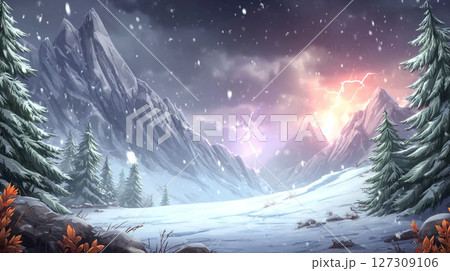 雪の降った風景 127309106