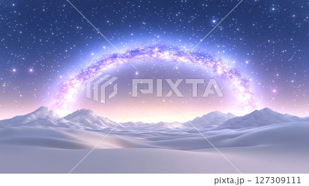 月光に照らされた北の星空 127309111