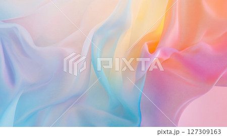 Soft Pastel Fabric Waves with Subtle Gradient and Gentle Movement. 127309163