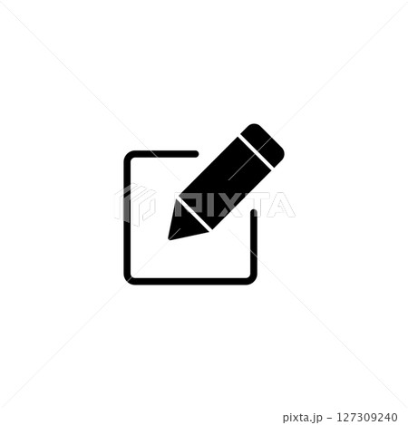 black Edit vector icon illustration isolated on white background 127309240