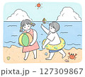 海で遊ぶ子ども 127309867