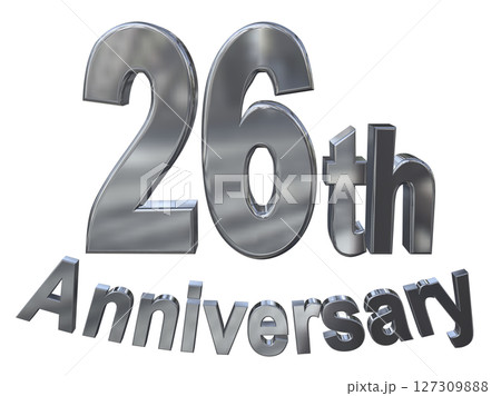 3DCG文字「26th Anniversary/26周年マークキラキラ」 127309888