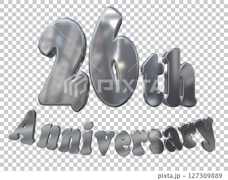 3DCG文字“26週年/26週年紀念馬克·斯帕克” 3DCG文字“26週年/26週年紀念馬克·斯帕克” 127309889