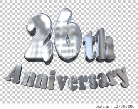 3DCG text "26th Anniversary/26th Anniversary Mark Sparkle" 3DCG text "26th Anniversary/26th Anniversary Mark Sparkle" 127309890