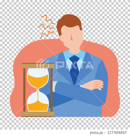 Waiting time and frustrated man 127309897