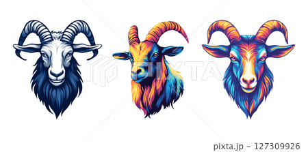 Vibrant Goat Head Designs Artistic Animal Portraits for Inspiration Vibrant Goat Head Designs Artistic Animal Portraits for Inspiration 127309926