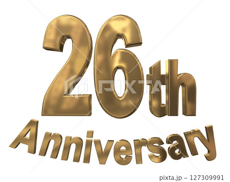 3DCG文字「26th Anniversary/26周年マークキラキラ」 127309991